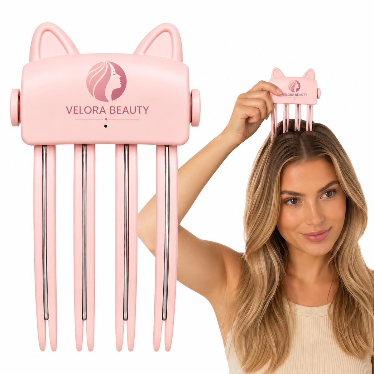 VeloraTone™ RootLift Pro – Cordless Heated Hair Volumizer