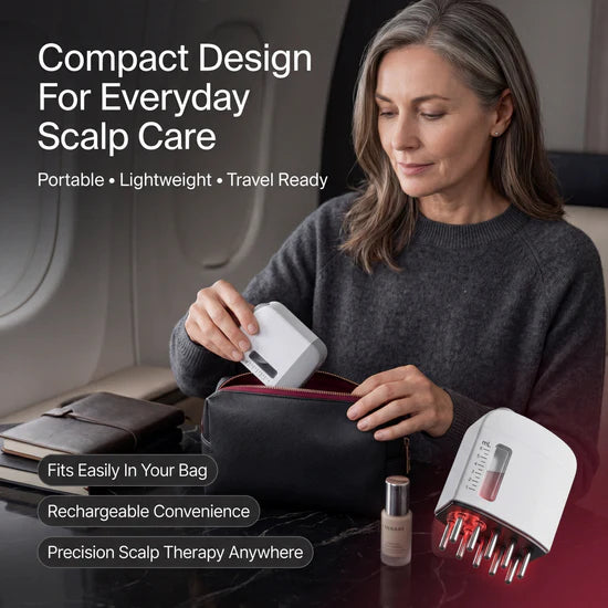 VeloraRoot Scalp Revival Massager - Red Light Vibration Scalp Massage Comb for Healthier-Looking, Fuller-Looking Hair