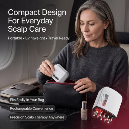 VeloraRoot Scalp Revival Massager - Red Light Vibration Scalp Massage Comb for Healthier-Looking, Fuller-Looking Hair